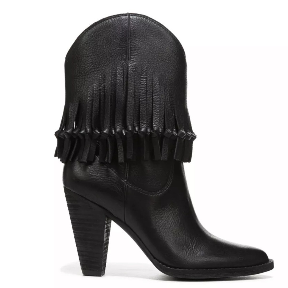 Zodiac Donna Leather Fringe Ankle Boots Size 8 1/2